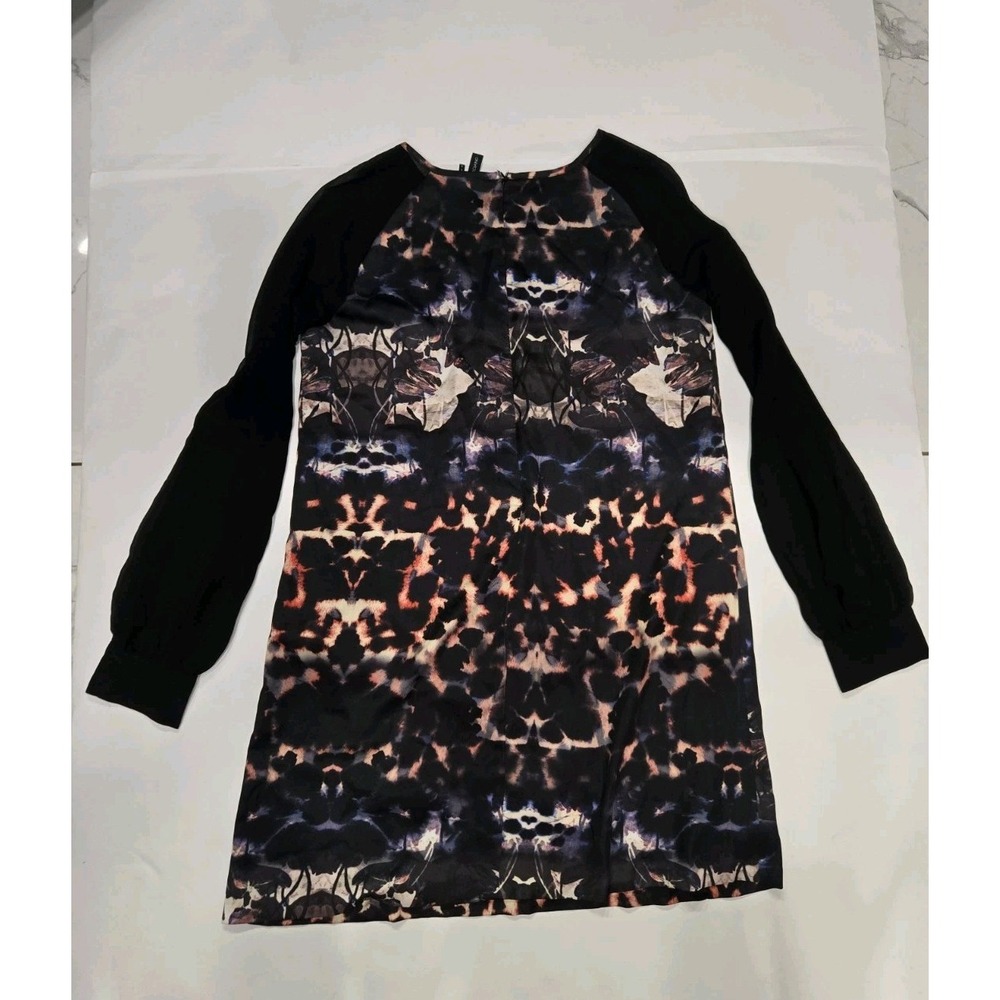 Marciano Guess Women's Long‎ Sleeve Shift Dress Size Small S Abstract Mirror...